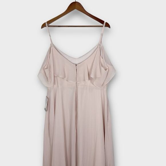 Birdy Grey Jane Convertible Bridesmaid Dress Pale Blush Pink Chiffon 1X New - Picture 9 of 14